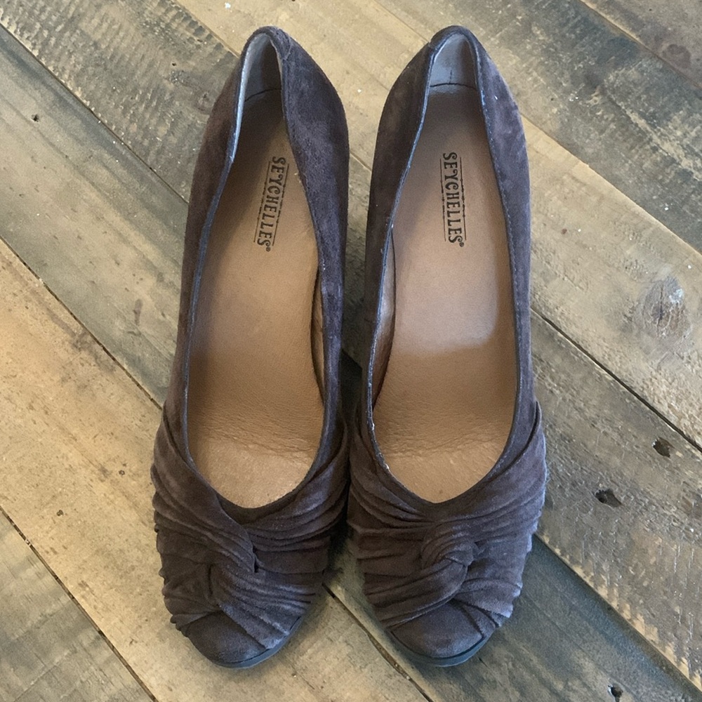 Brown Suede Seychelles Wedges, 7.5